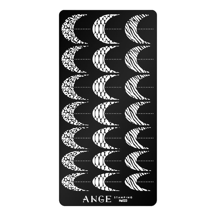 ANGE, Пластина для стемпинга №023 "Анималистичный френч", с демо-листом  #1