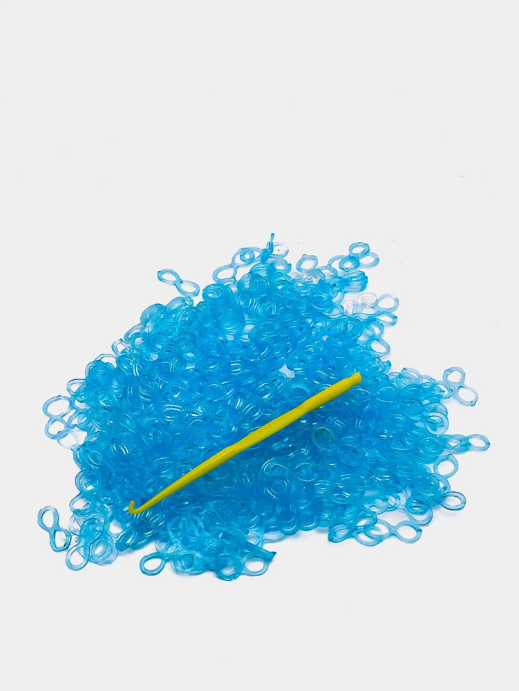 Голубые резинки для плетения ФОРМА ЗНАК БЕСКОНЕЧНОСТИ 600 штук  #1