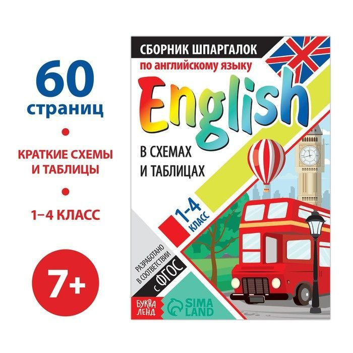 Сборник шпаргалок по английскому языку, 1-4 кл., 60 стр. | Соколова Юлия Сергеевна  #1