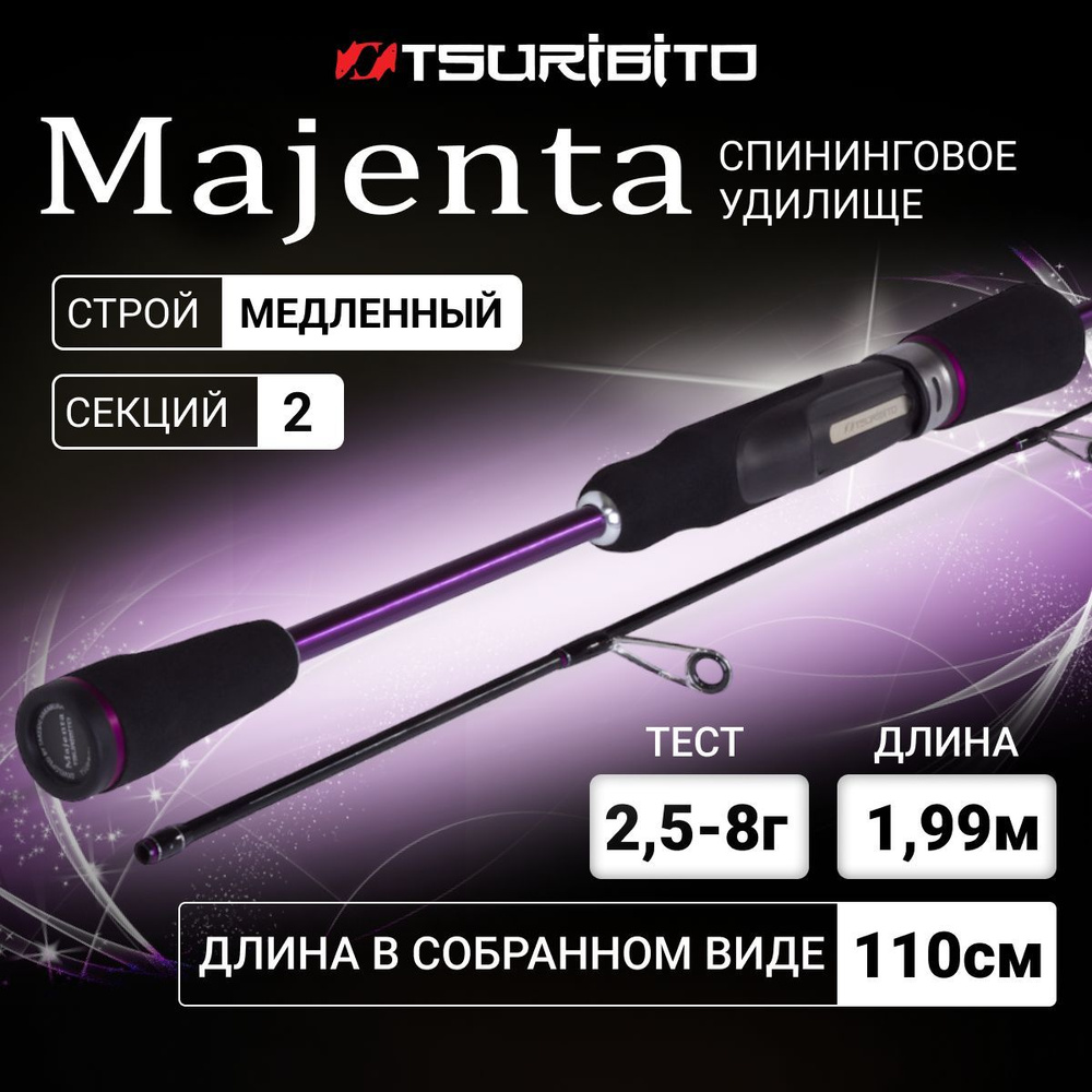 Удилище Спиннинговое Tsuribito Majenta 662L 1.99м, 2.5-8г, Fast #1