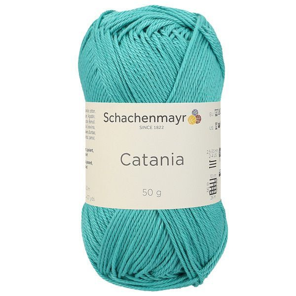 Хлопковая мерсеризованная пряжа для вязания Catania Schachenmayr (100% хлопок, 50г/125м), 2 мотка, цвет #1