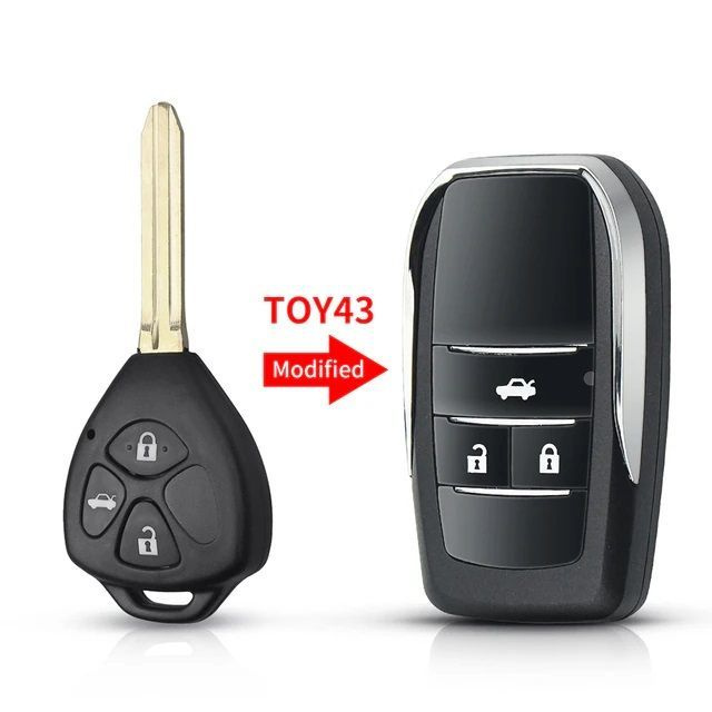 Ключ зажигания для Toyota корпус нового образца тюнинг без внутринностей.Профиль TOY43. На три кнопки. #1