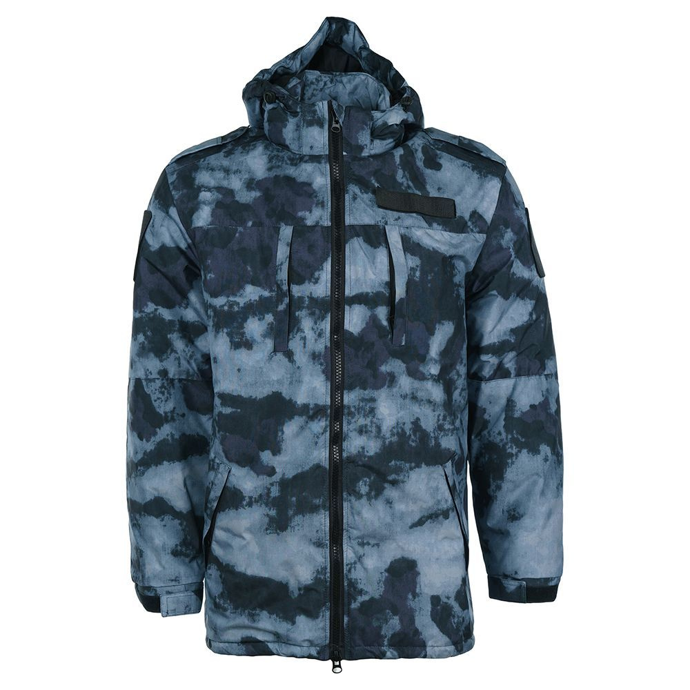 Куртка (бушлат) демисезонный удлиненный ВНГ Росгвардии уставной. Камуфляж синий мох, ткань мембрана микро #1