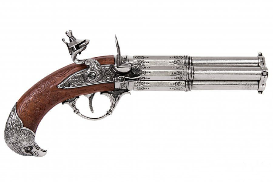 Декоративное сувенирное оружие - Пистоль 4-х ствольный, системы Флинтлок, Франция 18 в.  #1