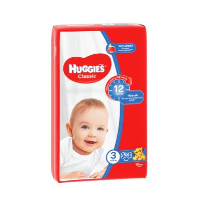 Huggies Classic подгузники Soft&Dry Дышащие 3 размер (4-9кг) 58шт #1