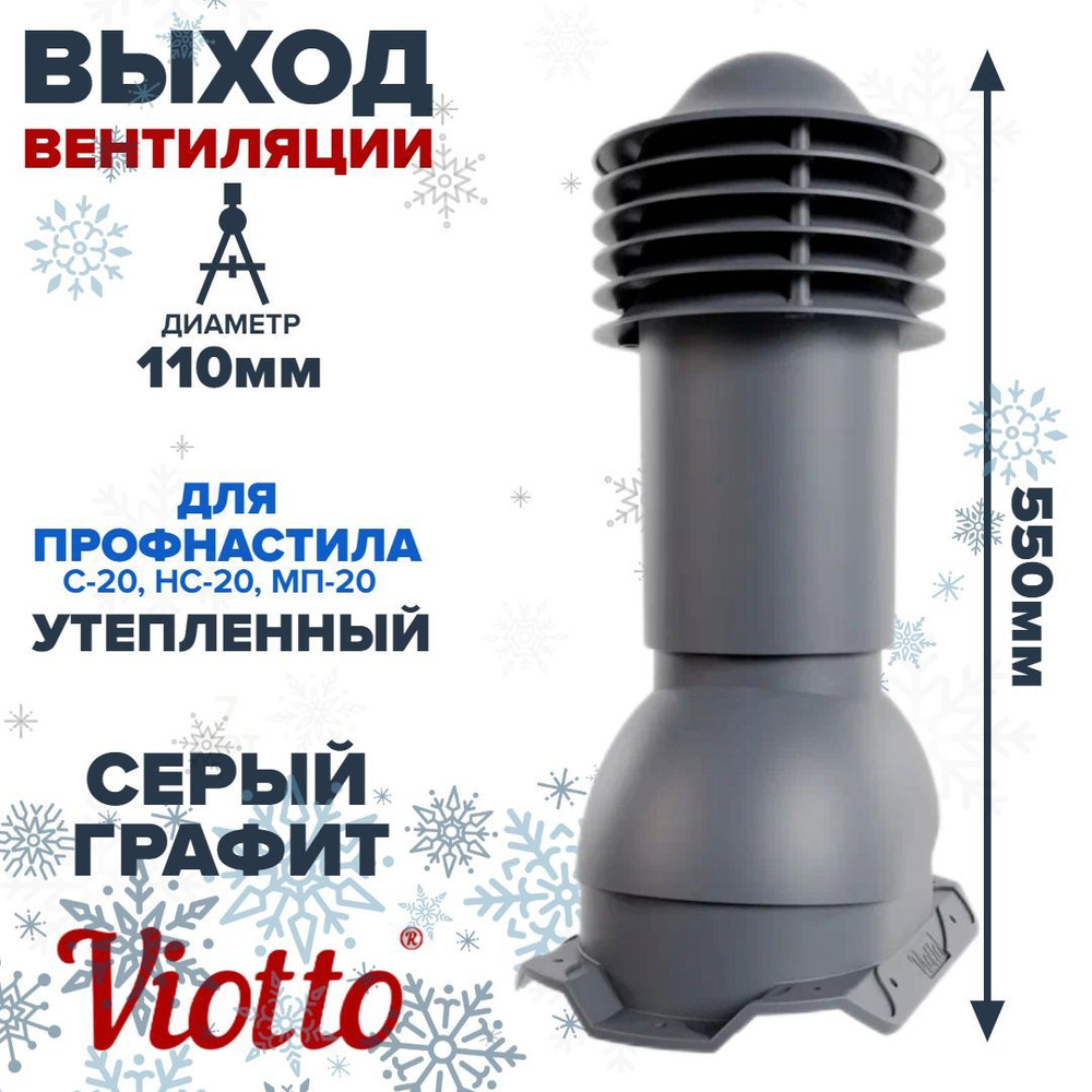 Труба вентиляционная Viotto D110 для С-20, НС-20, МП-20 утепленная  #1