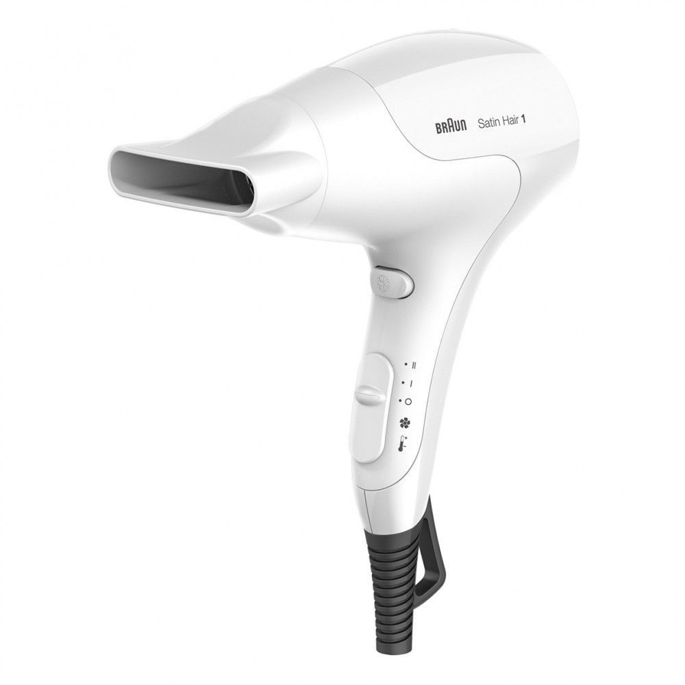 Braun Фен для волос Satin Hair 1 PowerPerfection HD180 1800 Вт, скоростей 2, кол-во насадок 1, белый, #1