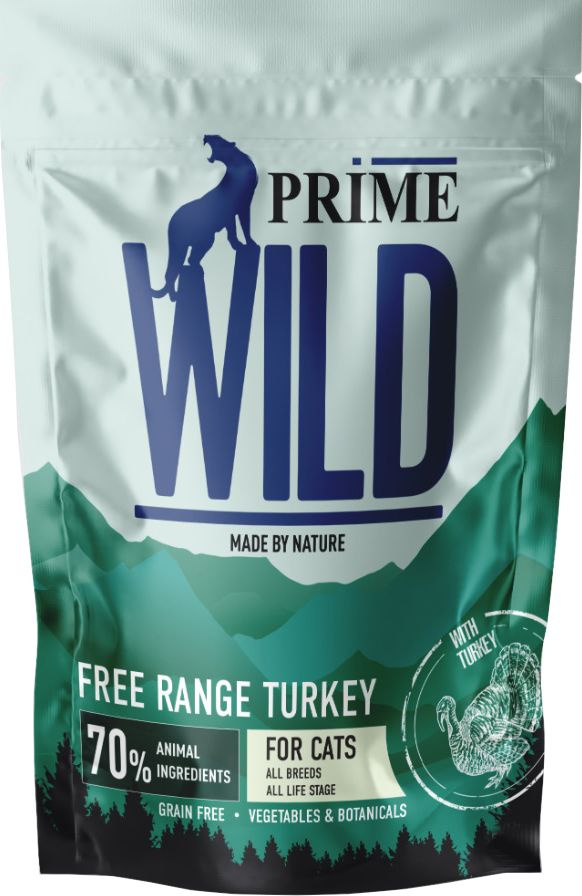 Корм Prime Wild Grain Free Free Range Turkey (беззерновой) для котят и кошек, с индейкой, 2 кг  #1