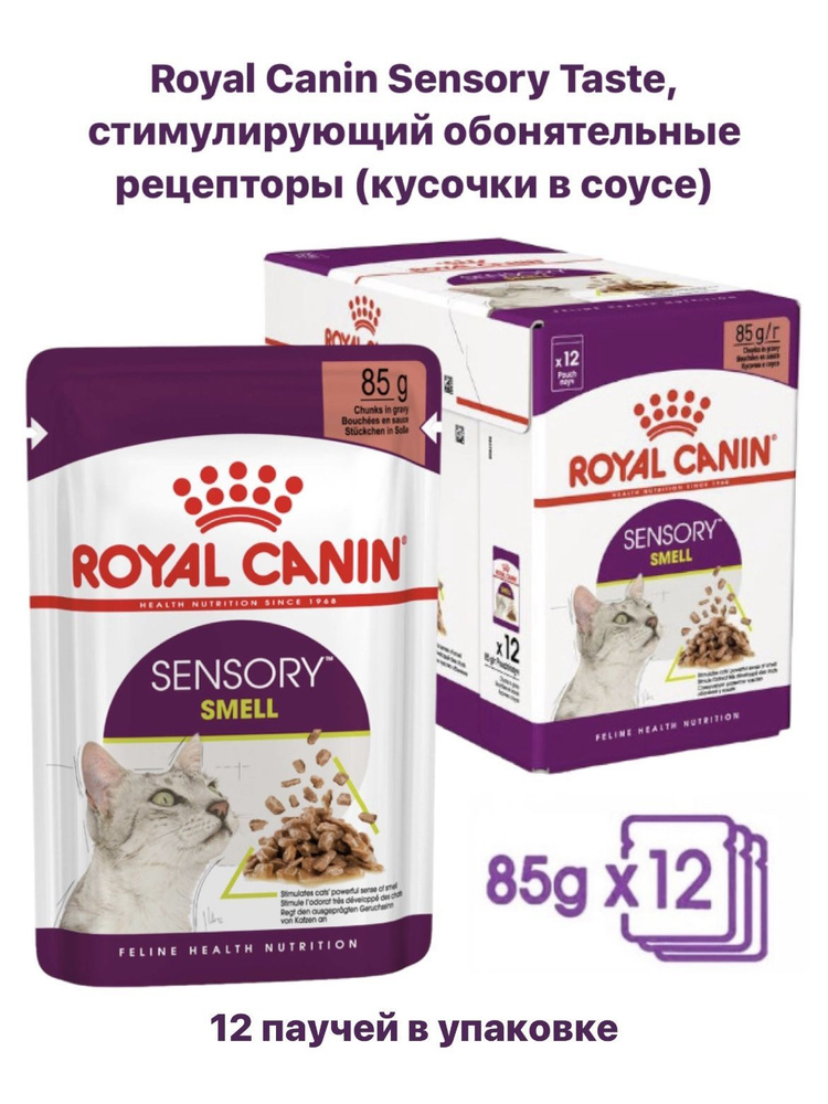 Влажный корм для кошек Royal Canin Sensory Smell кусочки в соусе 85гр х 12 шт  #1