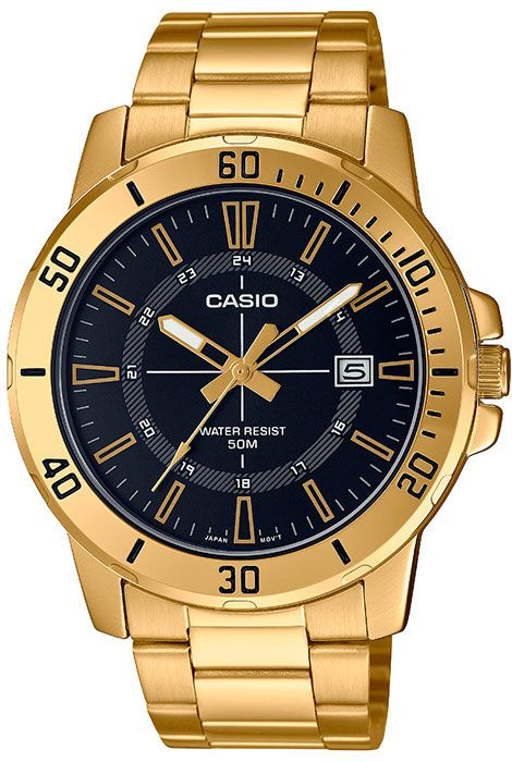 Кварцевые мужские наручные часы Casio Collection MTP-VD01G-1C с индикацией текущей даты  #1