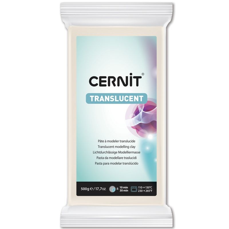 Полимерный моделин "Cernit Translucent" 500 гр. прозрачный белый 005  #1