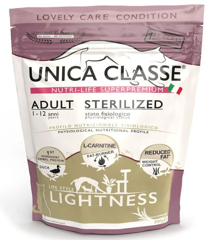 UNICA Adult Sterilized Lightness Сухой корм для стерилизованных кошек, с уткой, 300 гр.  #1