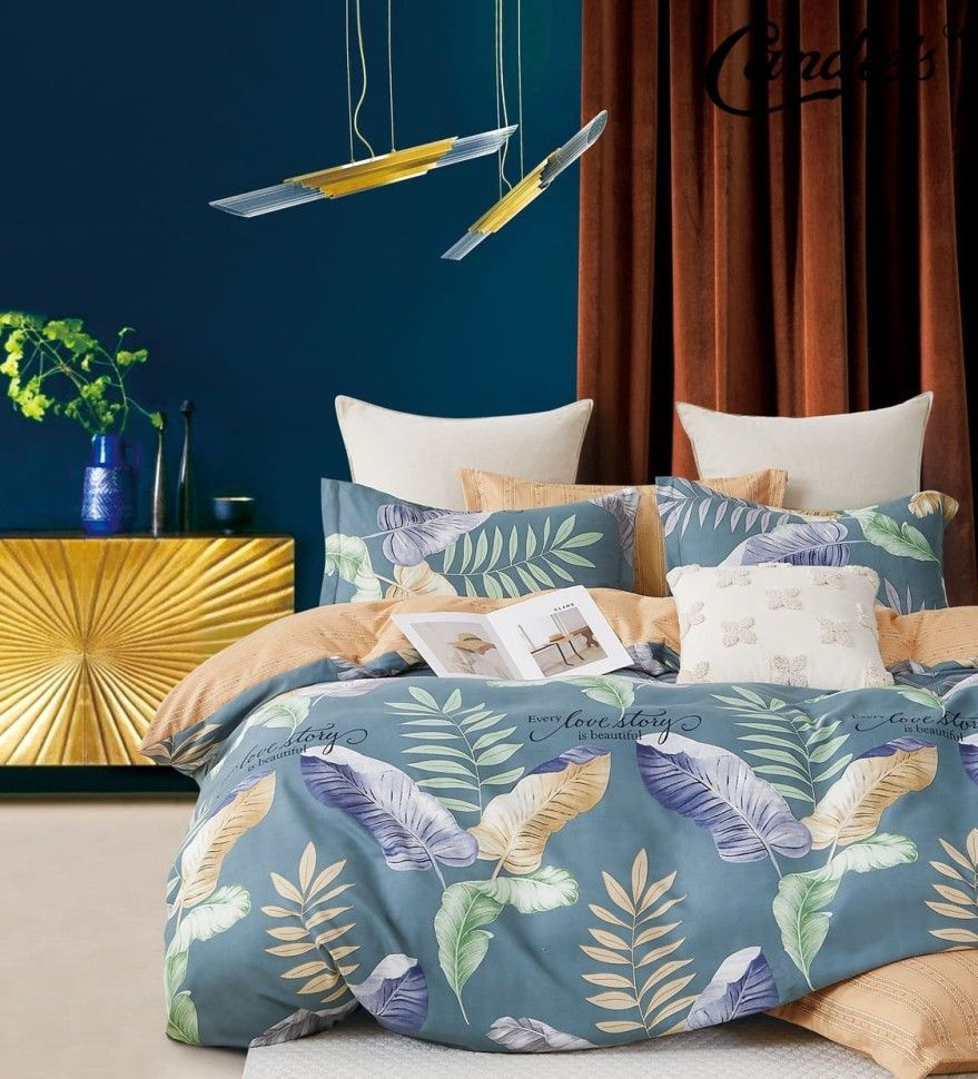 Home Textile Комплект постельного белья, Сатин, Евро, наволочки 50x70, 70x70  #1