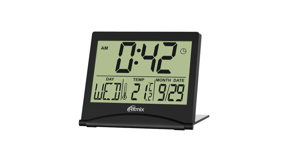 Часы-будильник с термометром Ritmix CAT-042 черный #1