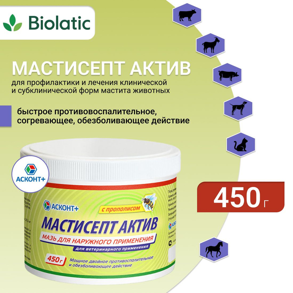 Мастисепт Актив, 450 г, для профилактики и лечения клинической и  субклинической форм мастита - купить с доставкой по выгодным ценам в  интернет-магазине OZON (631068076)