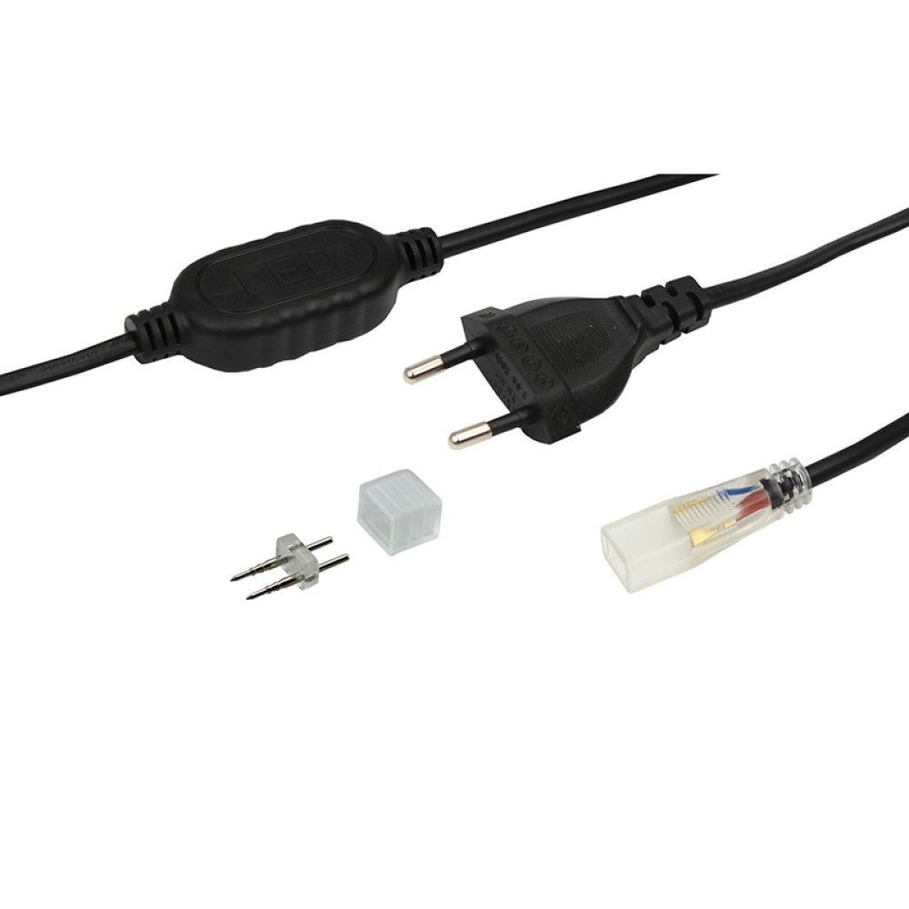 Сетевой шнур с коннектором и заглушкой NEON-NIGHT для светодиодных лент 220 В, 7,5x20 мм, до 50 м  #1