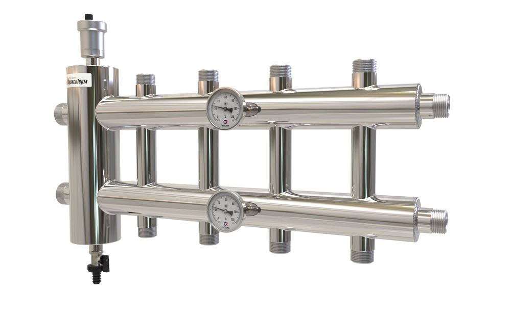 Гидрострелка с коллектором 5 контуров (2+2+1) до 85 кВт, AISI 304, ПроксиТерм, GSK 32-5  #1