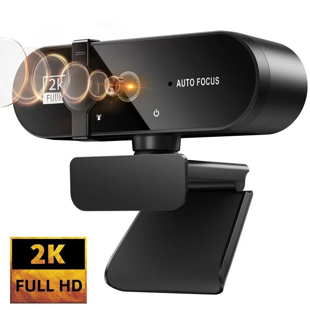 2K веб камера для пк с микрофоном 30 fps,Автофокус,мини камера веб для ноутбука,компьютера  #1