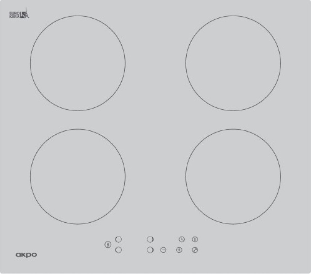 Варочная панель электрическая индукционная встраиваемая AKPO / Акпо PIA 6094014СС WH белый стеклокерамика #1