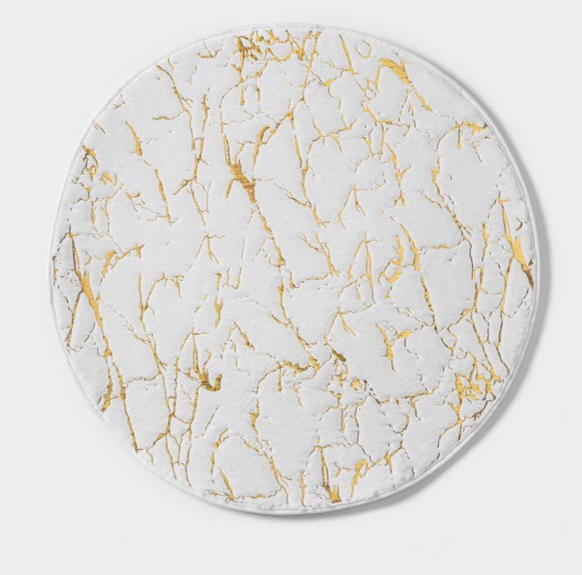 Коврик для ванной Доляна "Золото", 60х60 см, цвет белый #1