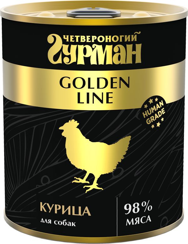 Корм консервированный для собак Четвероногий гурман "Golden line Курица", 6шт х 340 г  #1