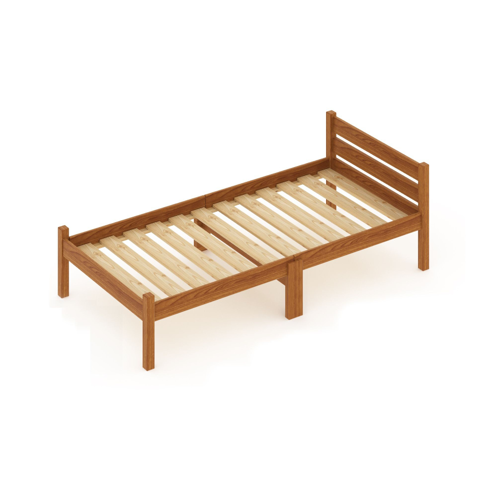 Кровать односпальная Классика Компакт сосновая с реечным основанием, цвет ольхи, 70х190 см  #1