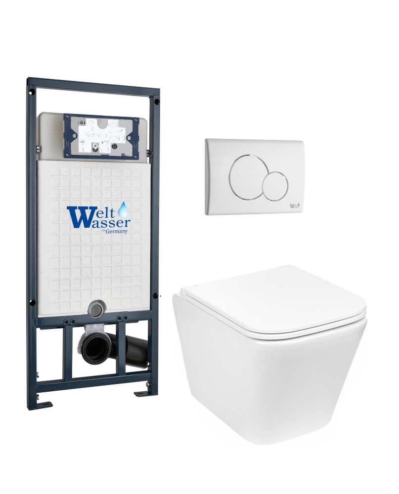 Комплект Weltwasser: Инсталляция Mar 507 + Унитаз Gelbach 004 GL-WT + Кнопка Mar 507 RD GL-WT  #1