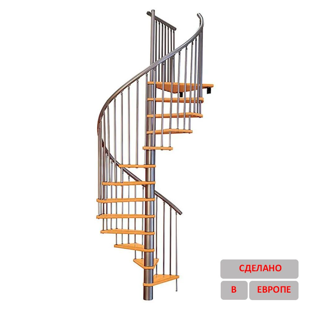 Винтовая модульная лестница Spiral Effect Silver диаметр 140 см, h-309 см  #1