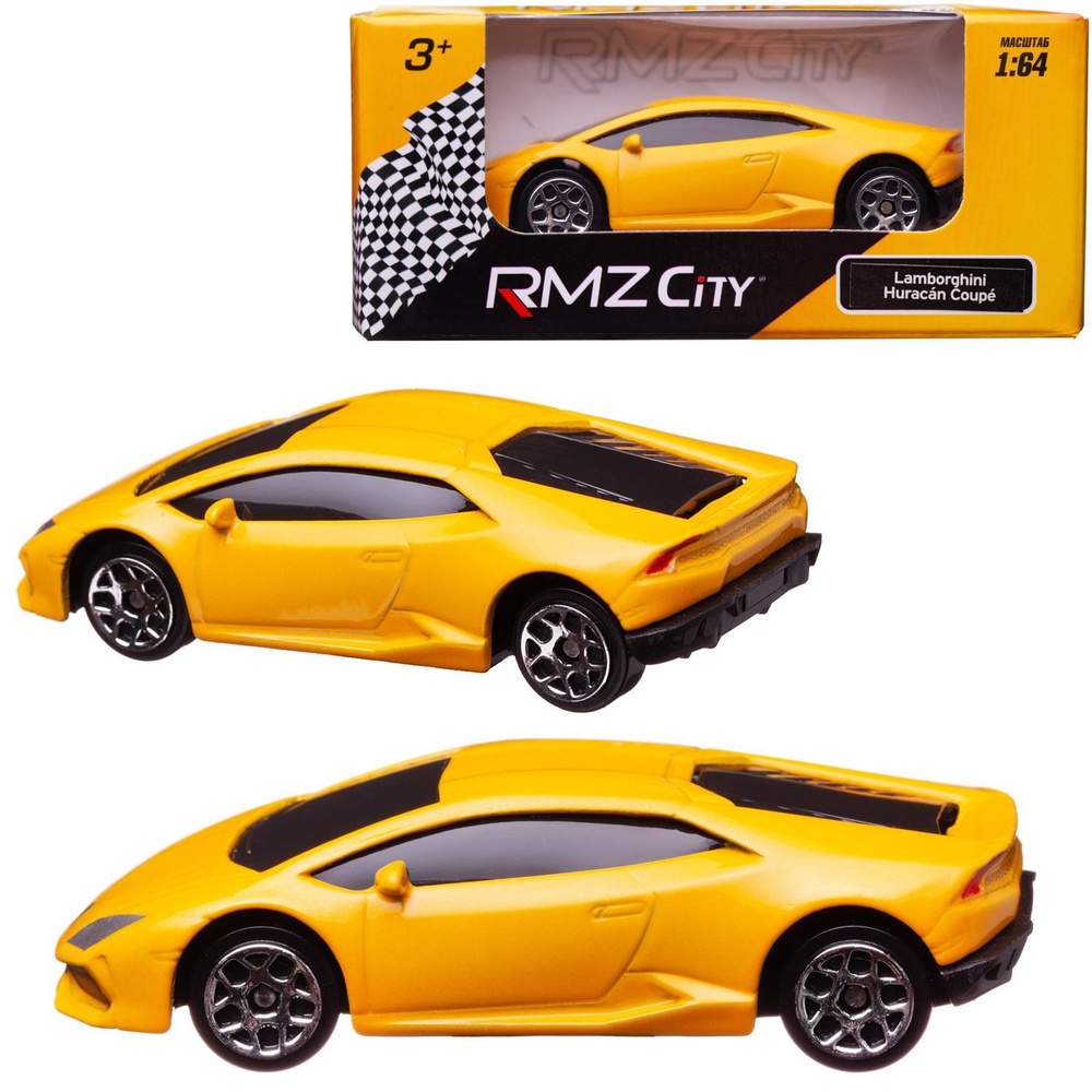 Машинка металлическая Uni-Fortune RMZ City 1:64 LAMBORGHINI HURACAN LP610-4, Цвет Жёлтый  #1