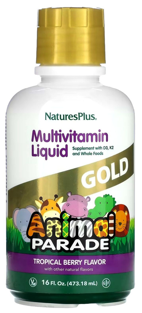 NaturesPlus Animal Parade Children's Multivitamin Liquid Gold 16 oz (473.18 ml) Tropical Berry / Мультивитамины #1