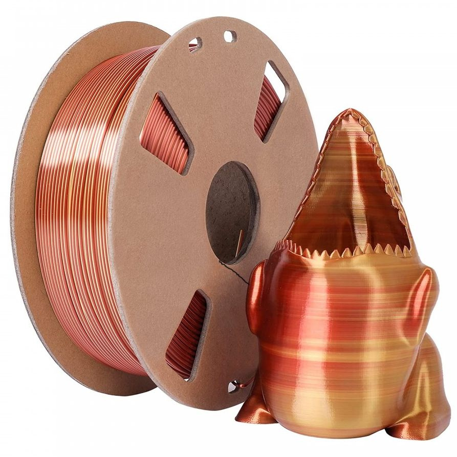 Пластик для 3D принтера Silk Magic Color PLA 1kg/roll 1.75mm Gold-Copper (Dual Colors in 1 line) / TOYAR #1