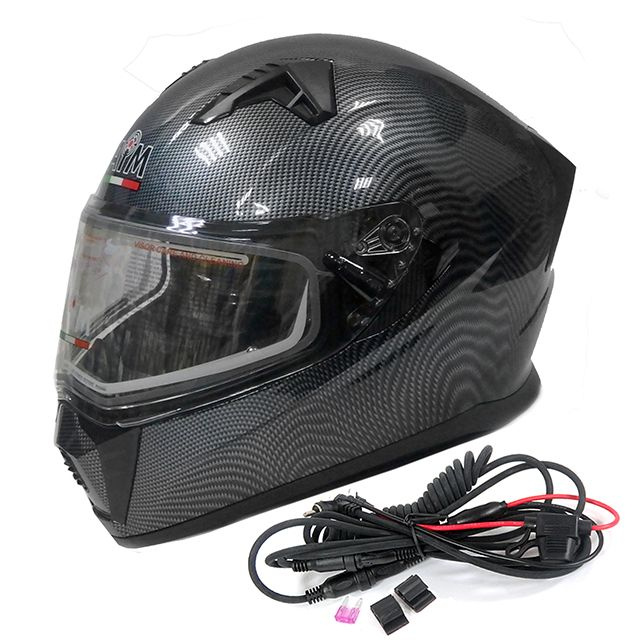 Шлем снегоходный интеграл карбоновый цвет AIM JK320 CARBON 3XL(65-66) визор с электроподогревом+прозрачный #1