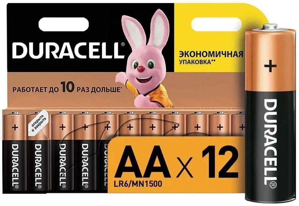 Duracell Батарейка AA, Щелочной тип, 1,5 В, 12 шт #1