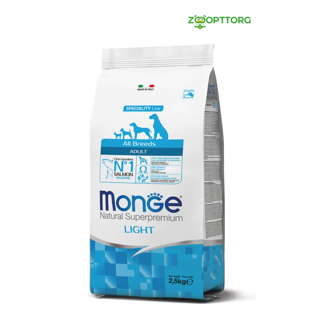 Monge Dog Speciality Light низкокалорийный корм для взрослых собак всех пород 2.5 кг  #1
