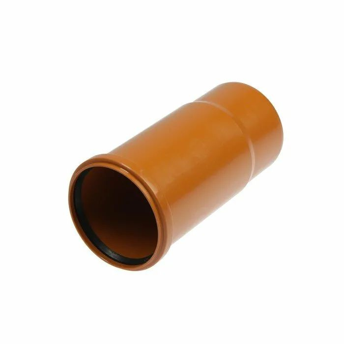 Патрубок компенсационный 110 мм рыжий канализационный для труб  #1