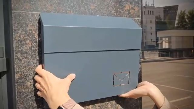 Почтовый ящик с замком металлический (КОНВЕРТ) 1 секц. 270 мм х 350 мм, серый  #1