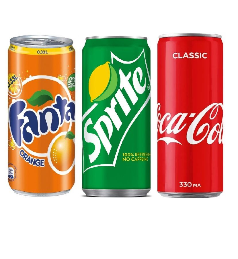 Набор газированных напитков Кока-Кола, Фанта, Спрайт - купить с ...