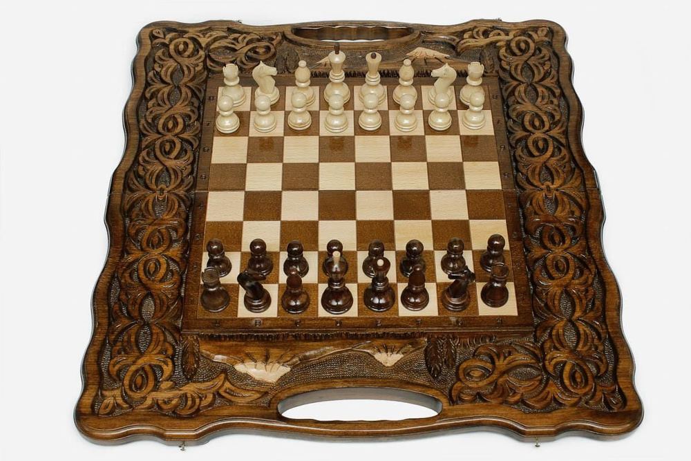 Шахматы-нарды Арарат резные 40 см #1