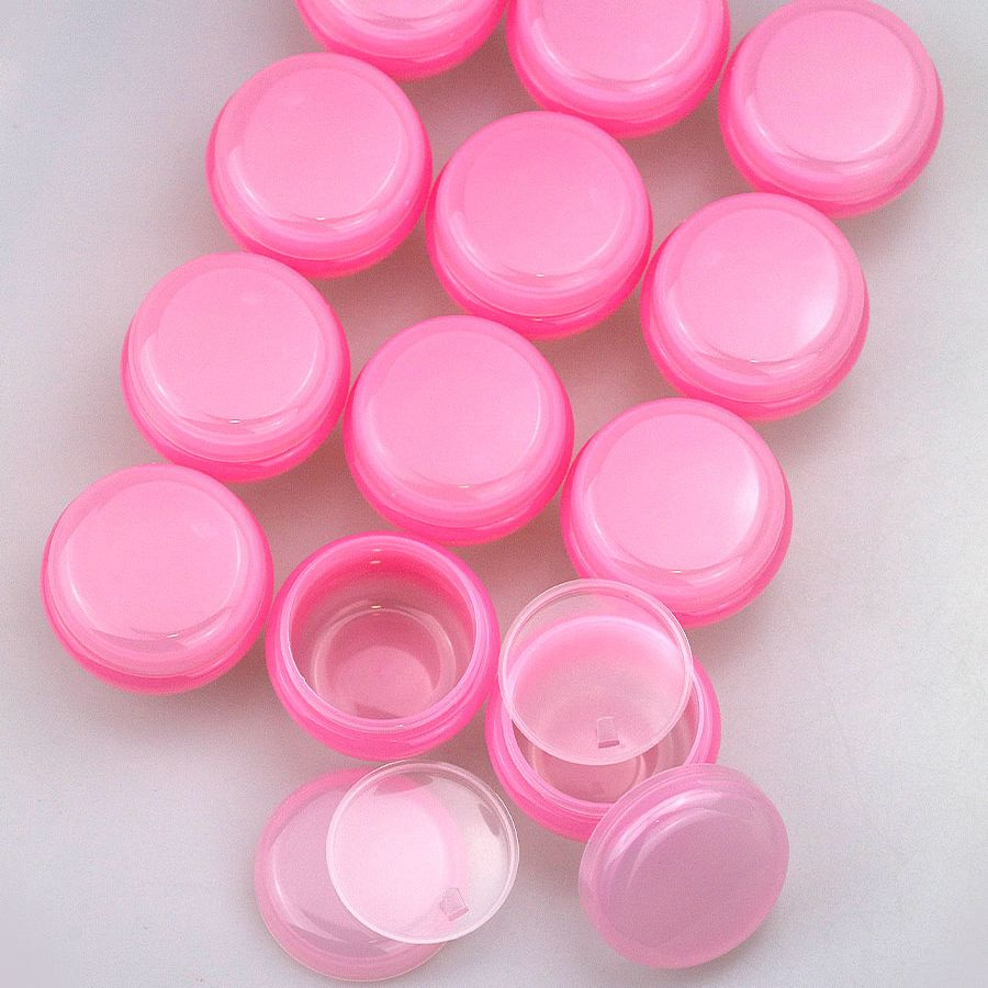 Набор баночек для косметики с крышкой розовые (12 шт по 20 мл)  #1