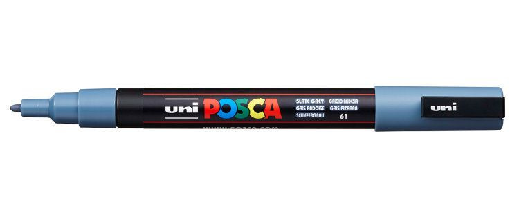 Маркер POSCA PC-3M, сине-серый, 0.9 - 1.3 мм, пулевидный наконечник №61,  #1