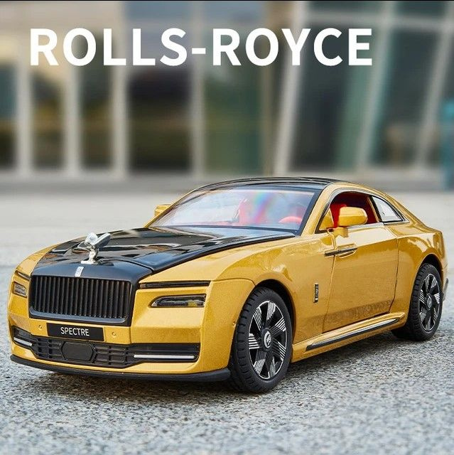 Машинка металлическая Rolls Royce Spectre, масштаб 1:24, длина 23 см., свет и звук, открываются двери, #1