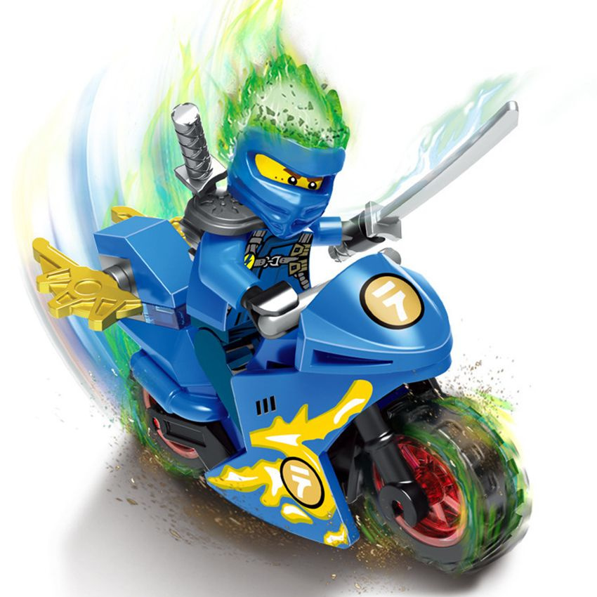 Фигурка Ninja Ниндзяго, Ниндзя Джей на мотоцикле, конструктор для мальчиков  #1