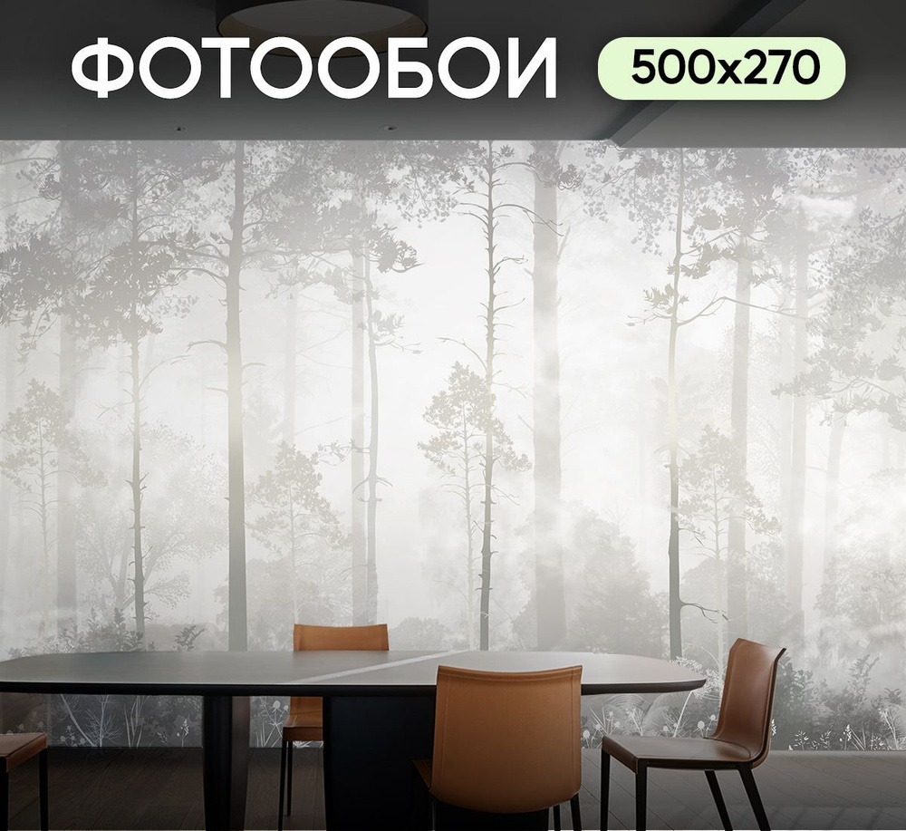 Фотообои Лес в тумане 500х270 см для коридора #1