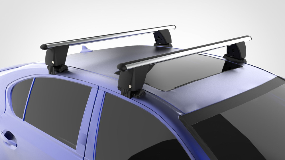 Багажник Turtle Tourmaline V4(kit102) на Hyundai Sonata VII(LF) 2015-2019 серебристый (аэродинамические #1