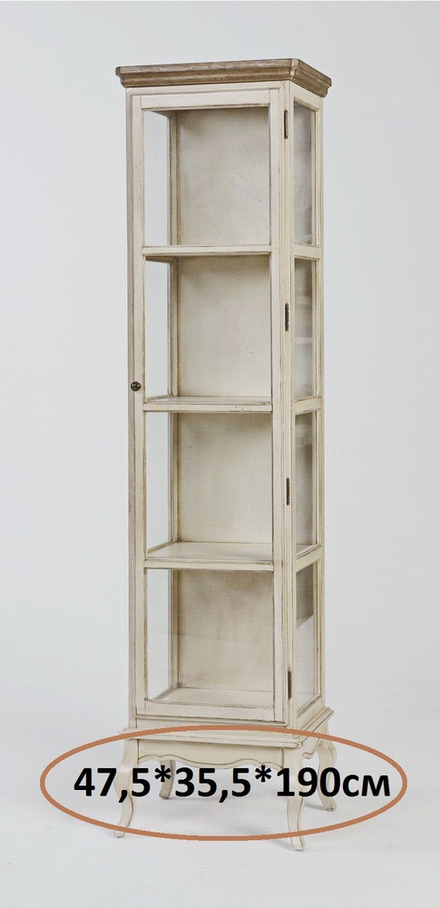 MARIASTEFANIA Шкаф-витрина, однодверная / деревянная / со стеклом / Marcel & Chateau, 47.5х35.5х190 см #1