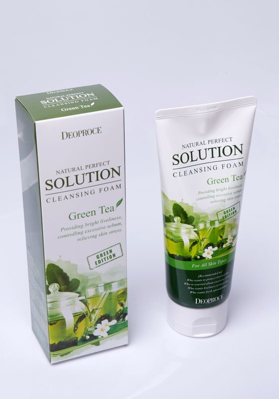 Deoproce Пенка NATURAL PERFECT SOLUTION CLEANSING FOAM GREEN EDITION GREENTEA, 170гр #1