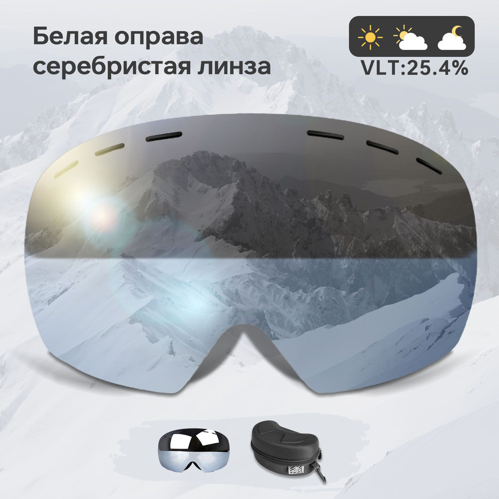 Очки горнолыжные, маска для зимних видов спорта,защитная для снегохода  #1