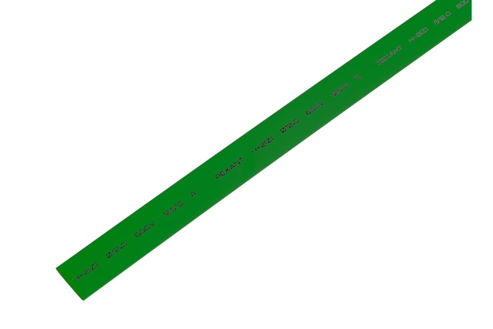 Трубка термоусаживаемая 12/6 мм зеленая REXANT (комплект 8 шт)  #1