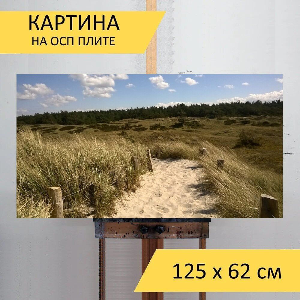 LotsPrints Картина "Песчаные дюны, дорожка, балтийское море 19", 125 х 62 см  #1