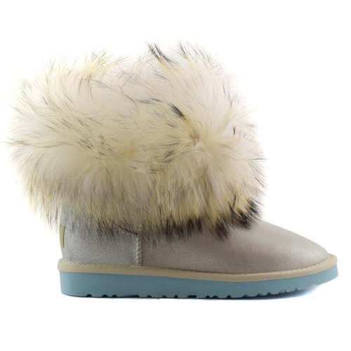 Ugg fox fur sale mini boots 5854